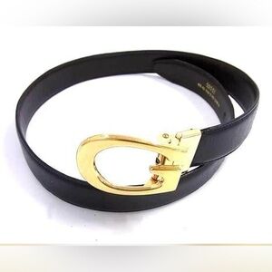 Gucci Gold G Reversible Black and Brown Leather Belt